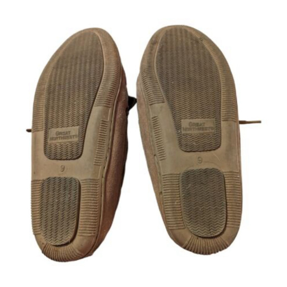 Great Northwest Moccasin Womens 9 Leather Suede Shearling Lined Slipper Mens 7.5 - Picture 10 of 11